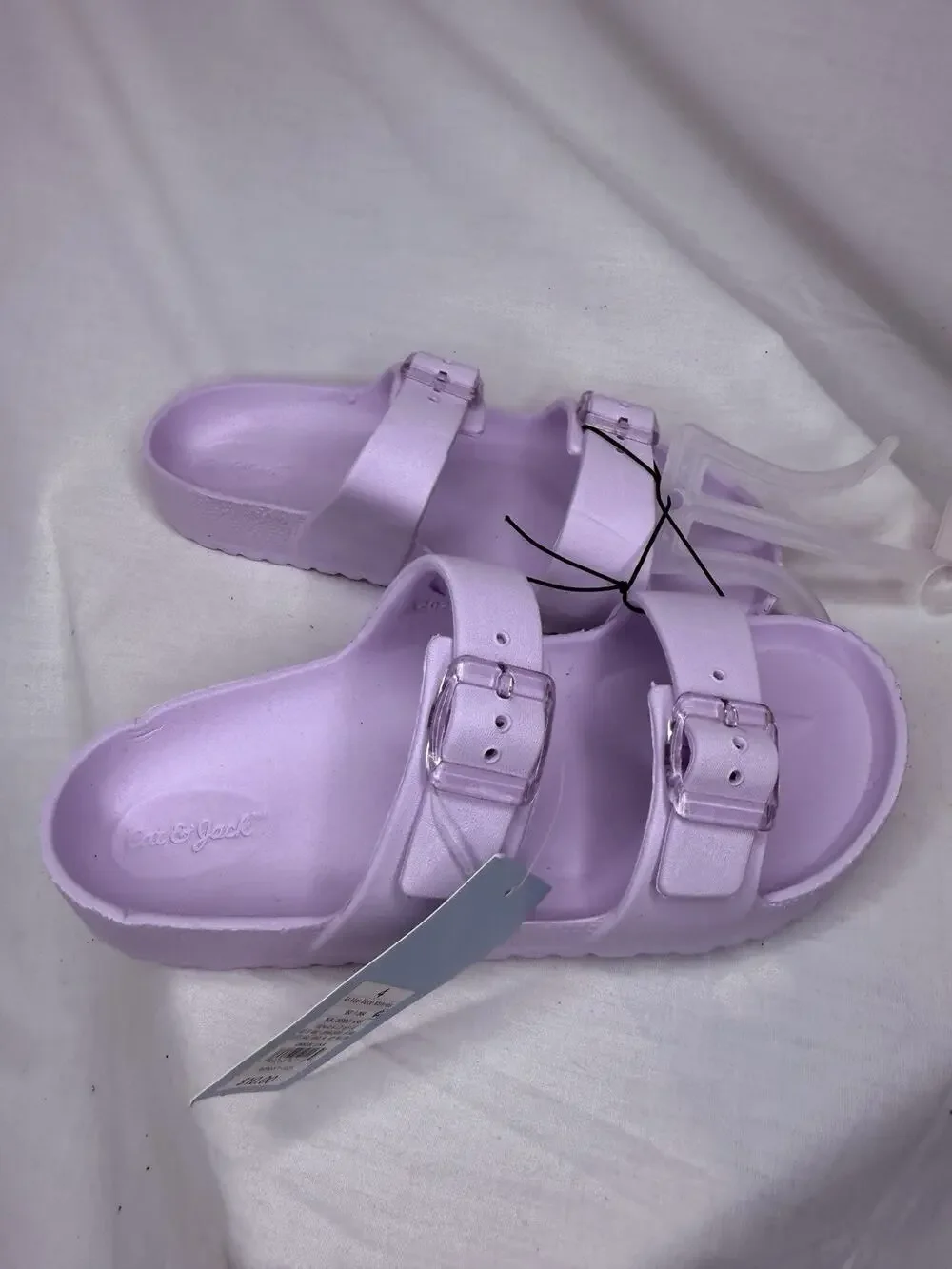 Cat & Jack Kids' Noa Footbed Sandals, Lavender, Size 5, NWT